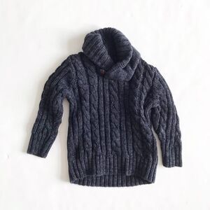 Old Navy gray cable knit cowl neck sweater EUC 18-24 months